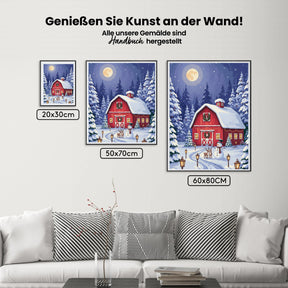 Malen nach Zahlen - Die kleine rote Weihnachtsscheune