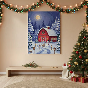 Malen nach Zahlen - Die kleine rote Weihnachtsscheune