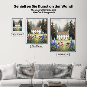 Malen nach Zahlen - Dorf-Cottage-Garten