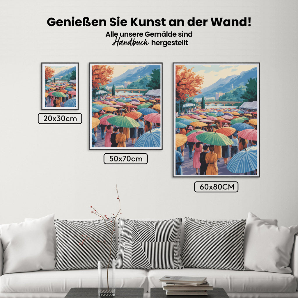 Malen nach Zahlen - Festival der Regenschirme