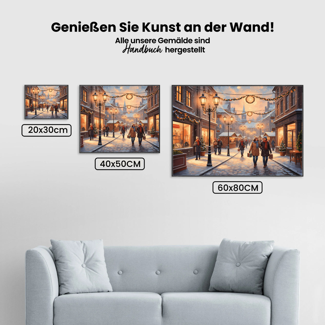 Malen nach Zahlen - Festliche Straßenbeleuchtung