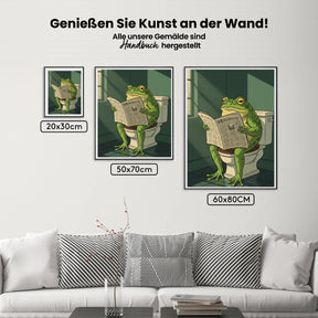 Malen nach Zahlen - Frosch liest auf der Toilette