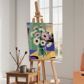 Malen nach Zahlen - Gänseblümchen-Blumenstillleben