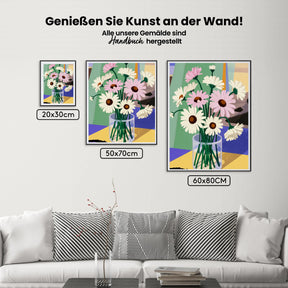 Malen nach Zahlen - Gänseblümchen-Blumenstillleben