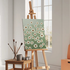 Malen nach Zahlen - Gänseblümchen-Wiesen Landhaus-Wildblume