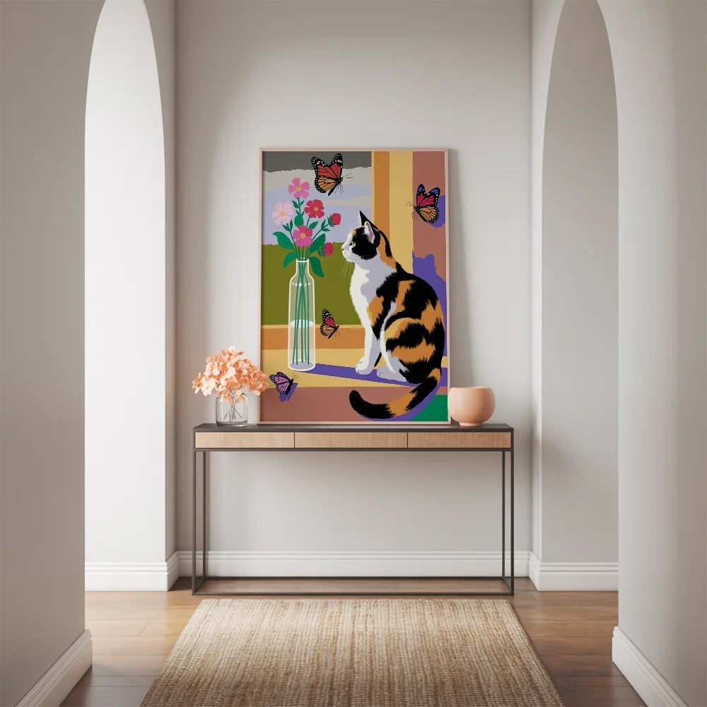 Malen nach Zahlen - Getigerte Katze Floral