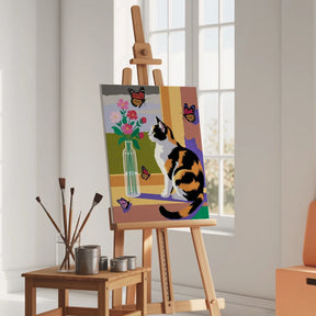 Malen nach Zahlen - Getigerte Katze Floral