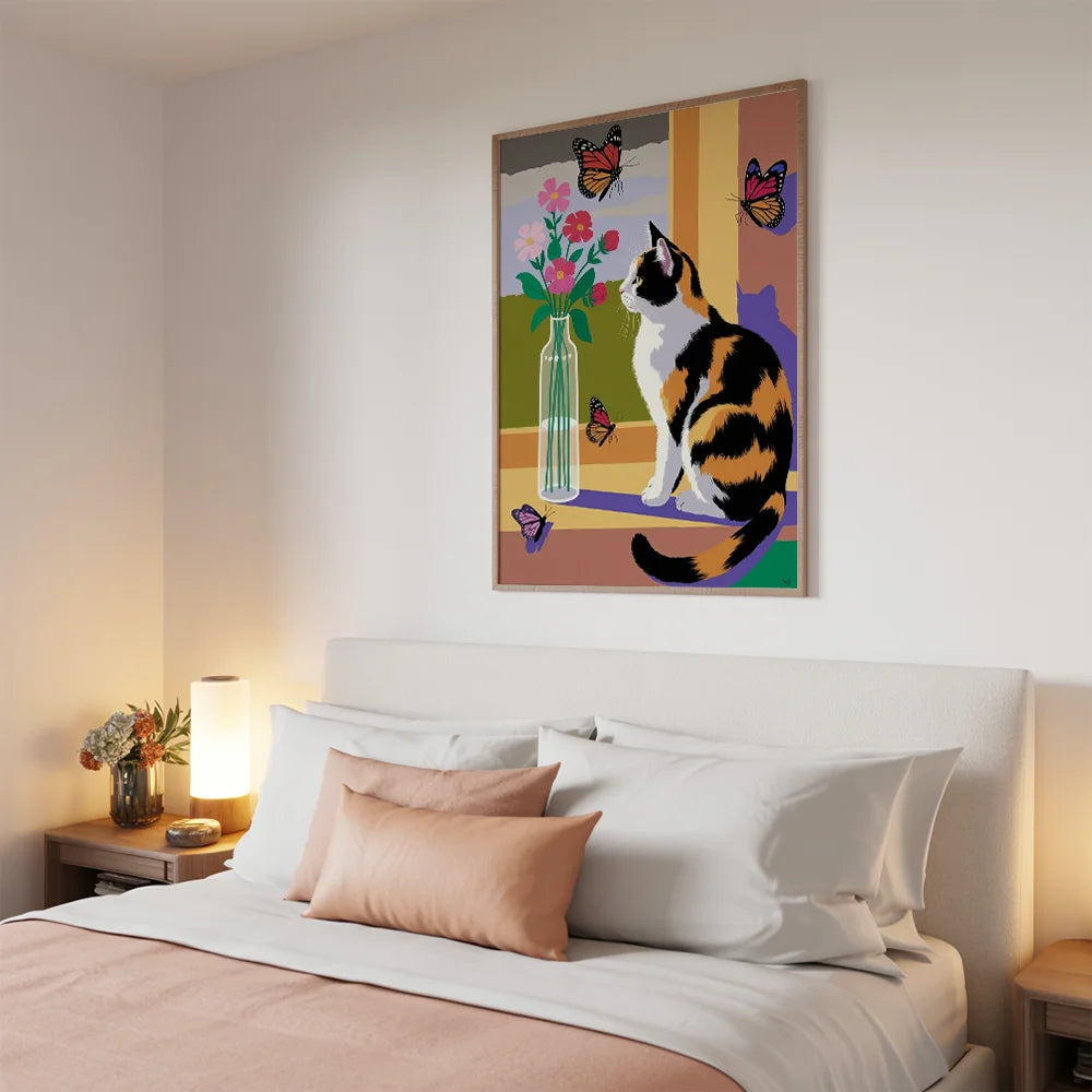 Malen nach Zahlen - Getigerte Katze Floral