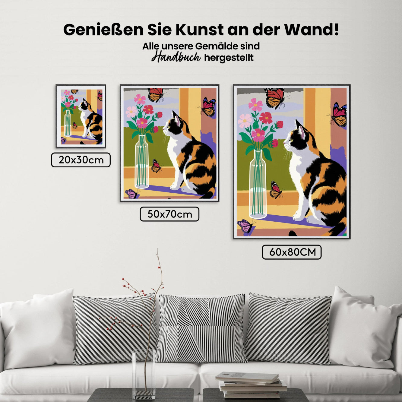 Malen nach Zahlen - Getigerte Katze Floral