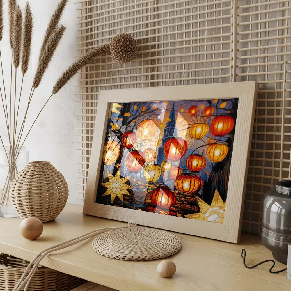 Malen nach Zahlen - Goldene Leuchtlaternen