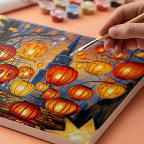 Malen nach Zahlen - Goldene Leuchtlaternen