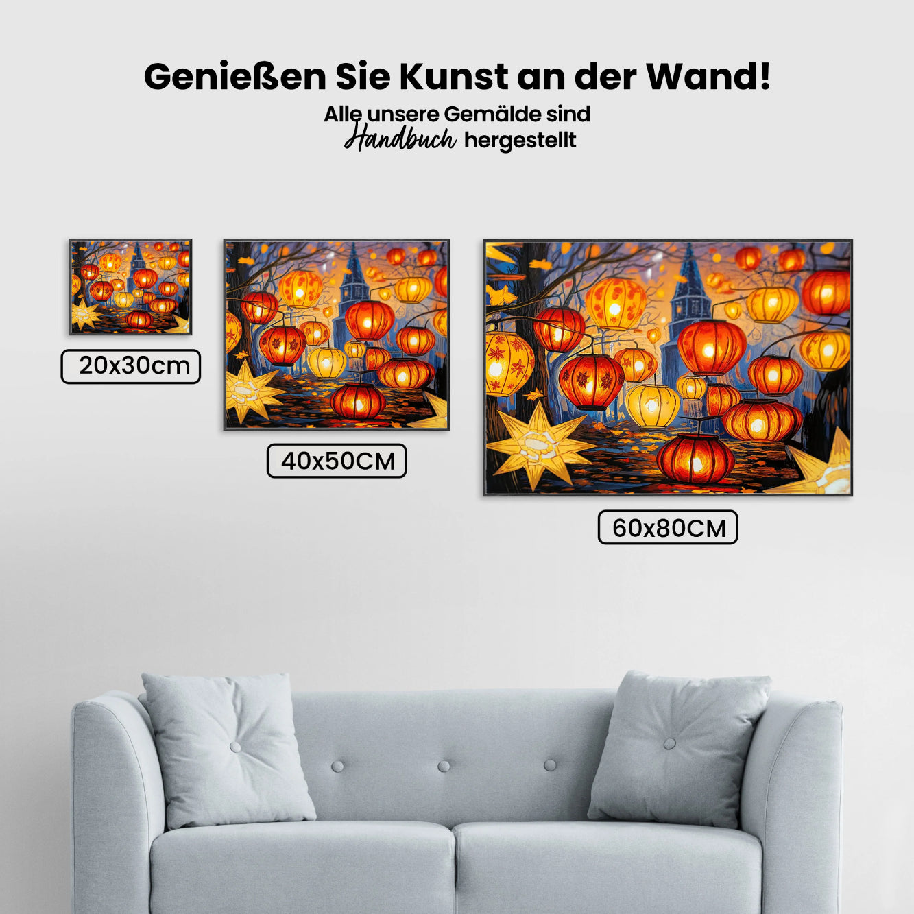 Malen nach Zahlen - Goldene Leuchtlaternen