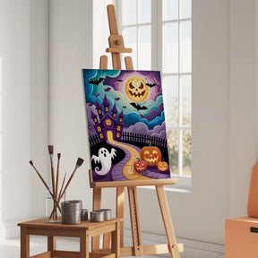 Malen nach Zahlen - Halloween-Stadtgeist