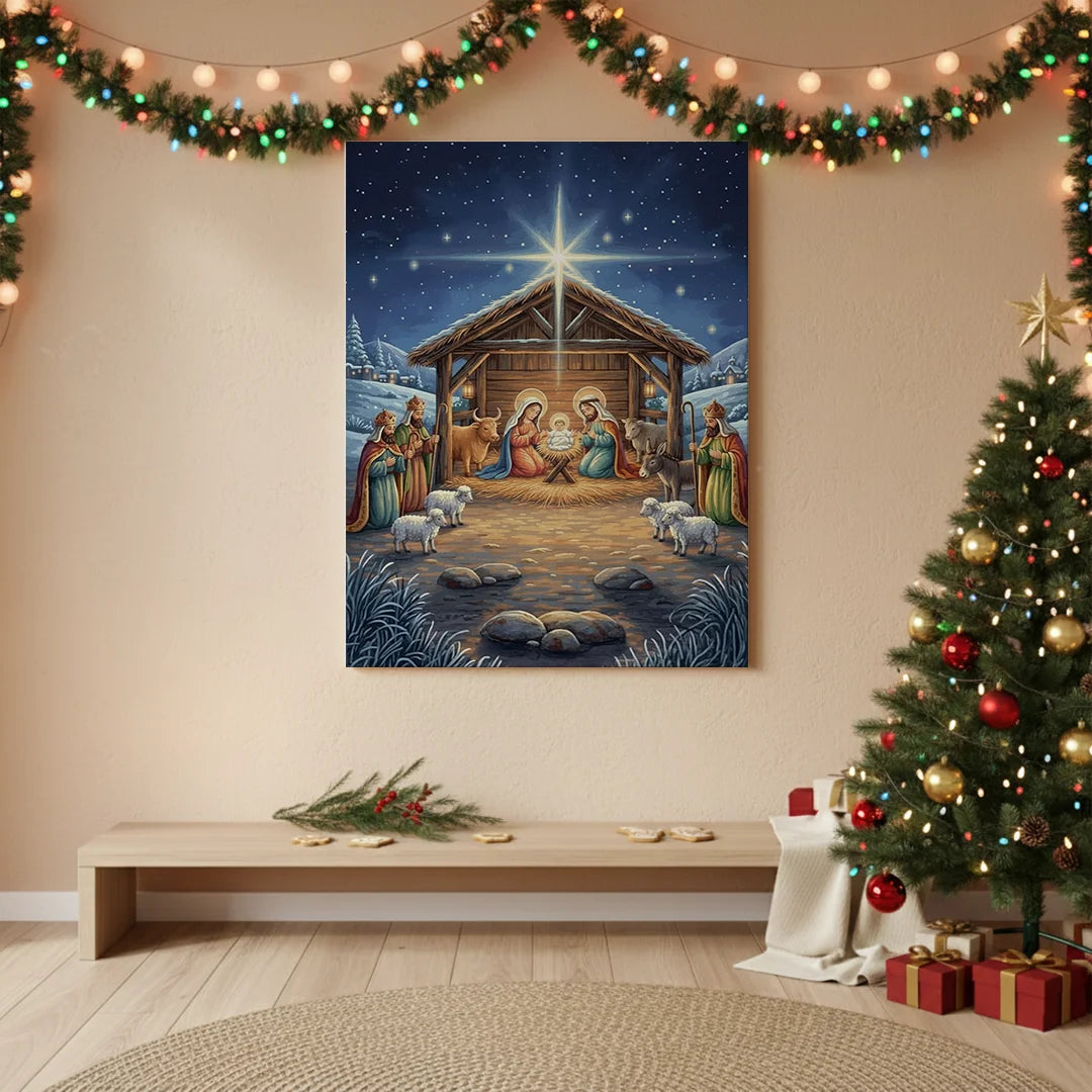 Malen nach Zahlen - Heilige Nacht Krippenszene