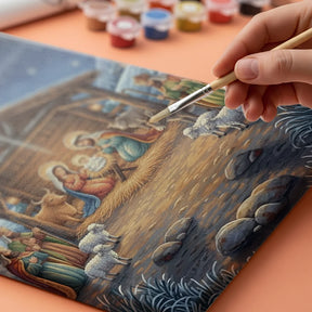 Malen nach Zahlen - Heilige Nacht Krippenszene