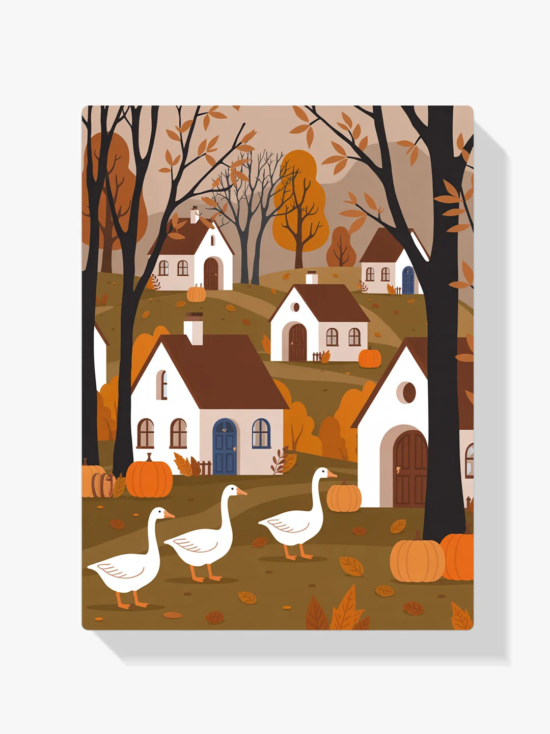 Malen nach Zahlen - Herbstgänse Kürbis