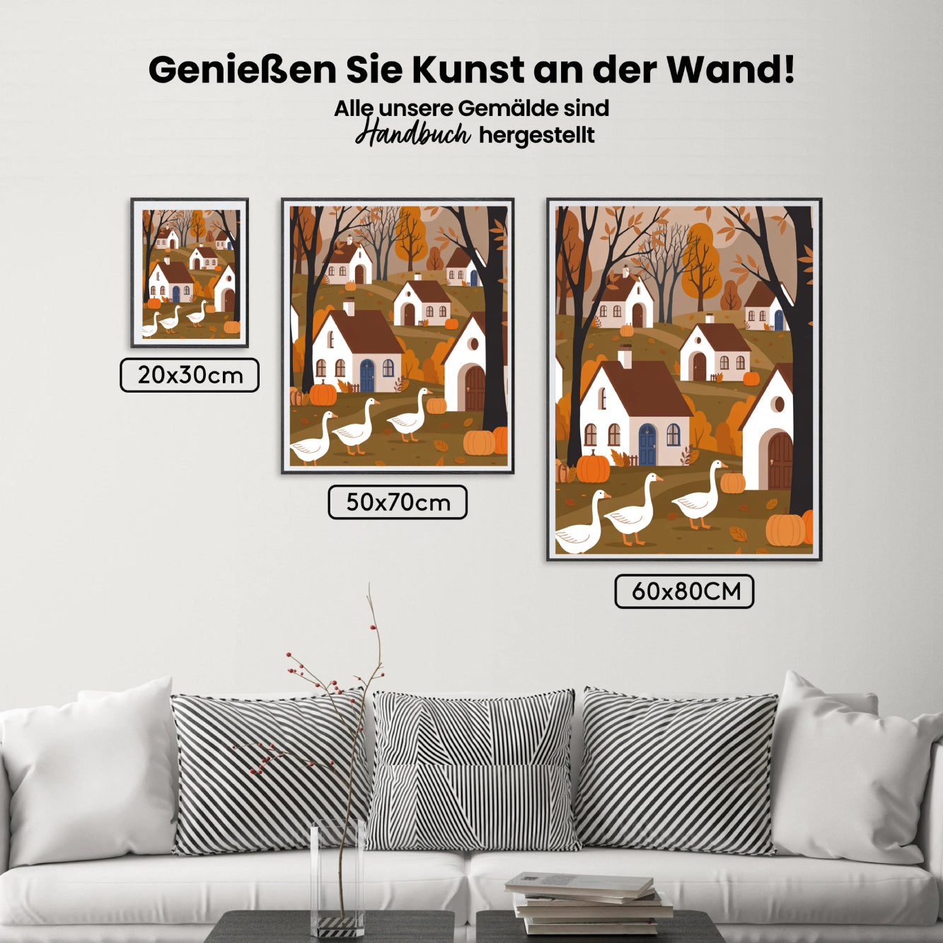 Malen nach Zahlen - Herbstgänse Kürbis