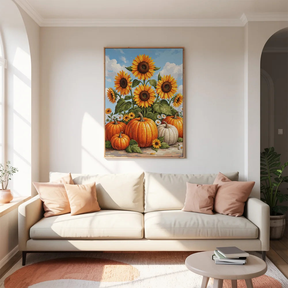 Malen nach Zahlen - Herbstkürbis Sonnenblume