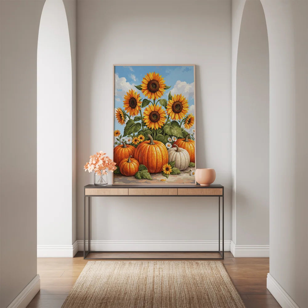 Malen nach Zahlen - Herbstkürbis Sonnenblume