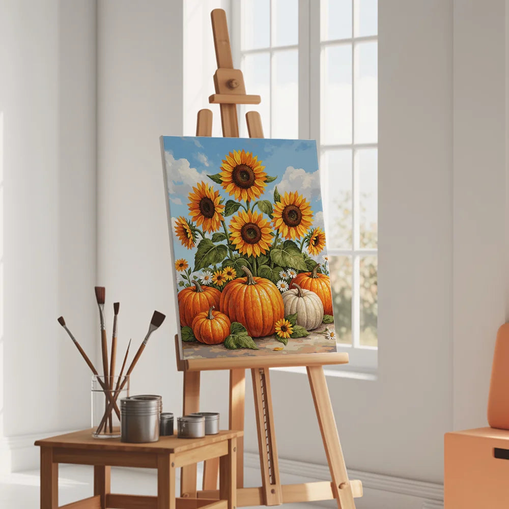 Malen nach Zahlen - Herbstkürbis Sonnenblume