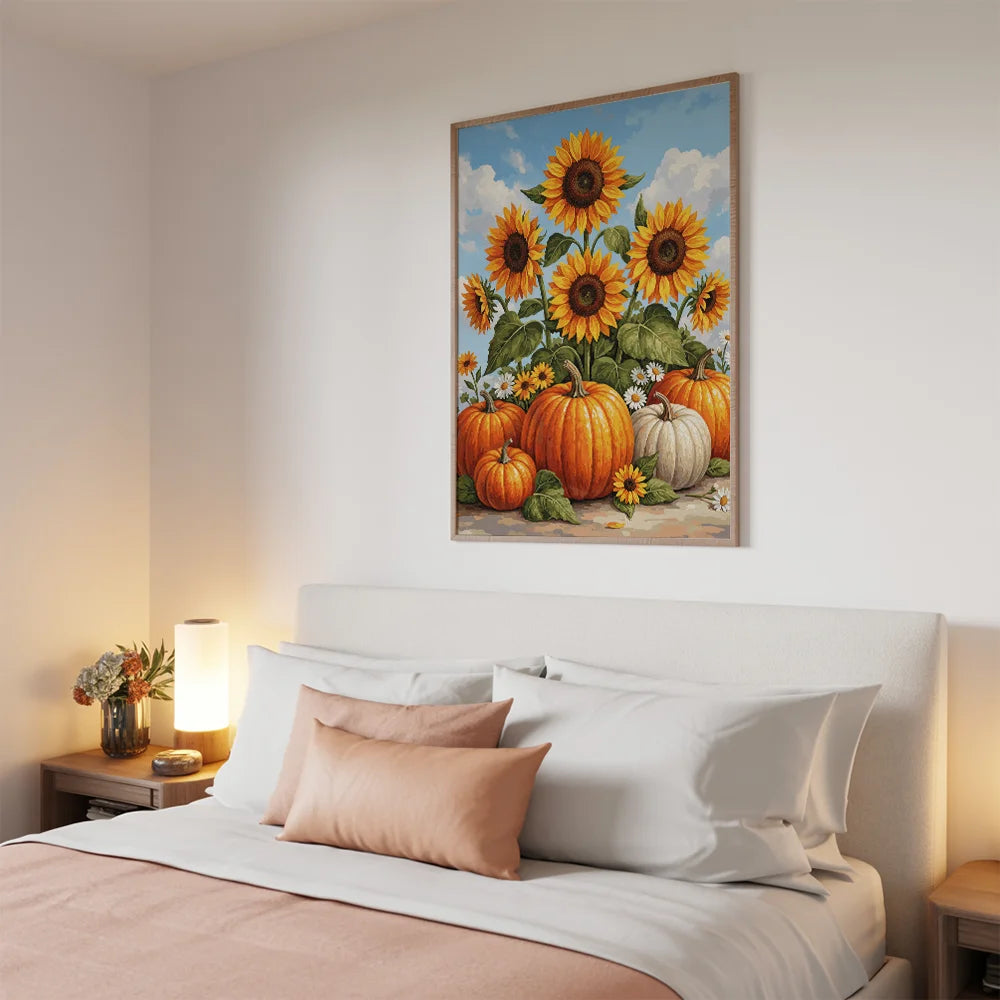 Malen nach Zahlen - Herbstkürbis Sonnenblume