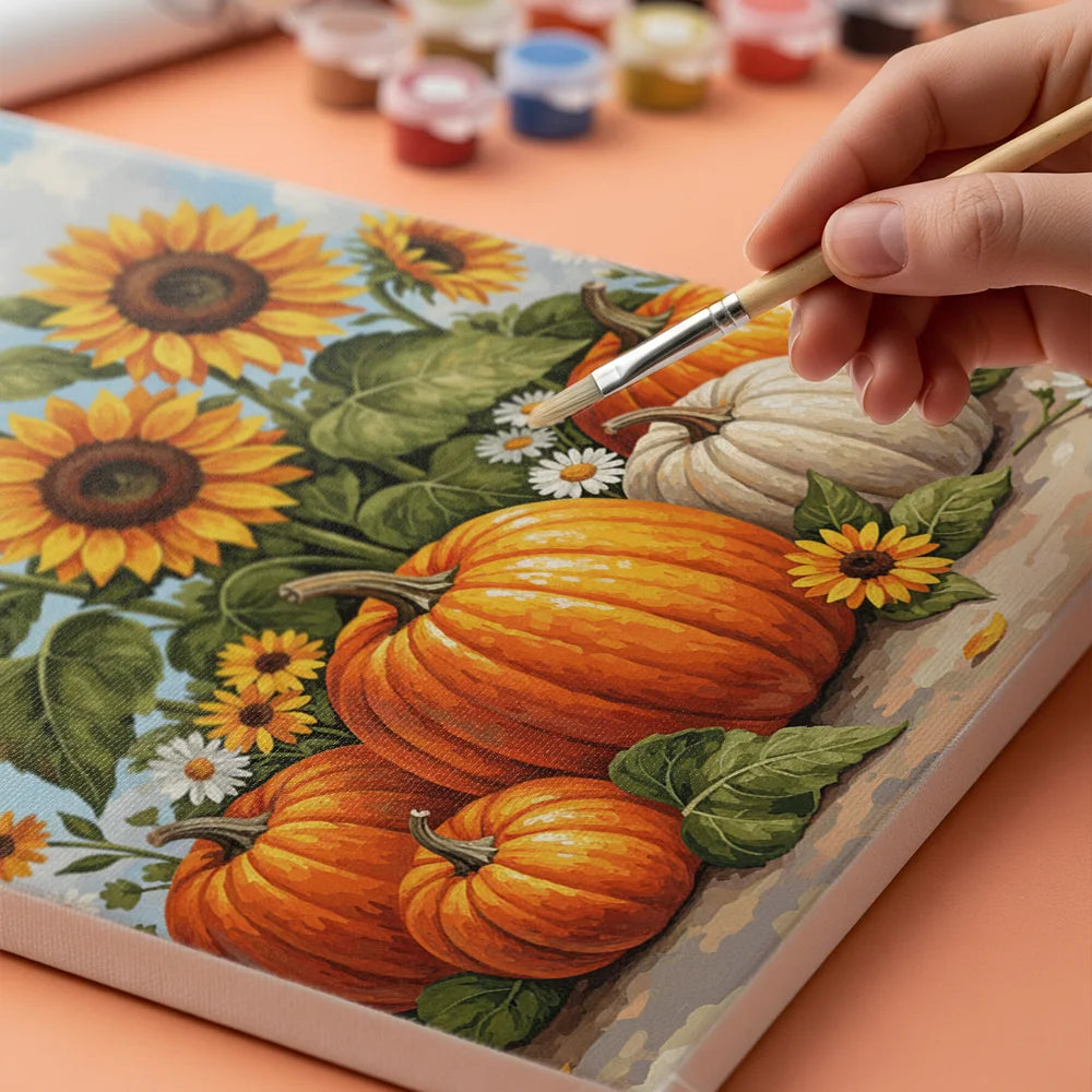 Malen nach Zahlen - Herbstkürbis Sonnenblume