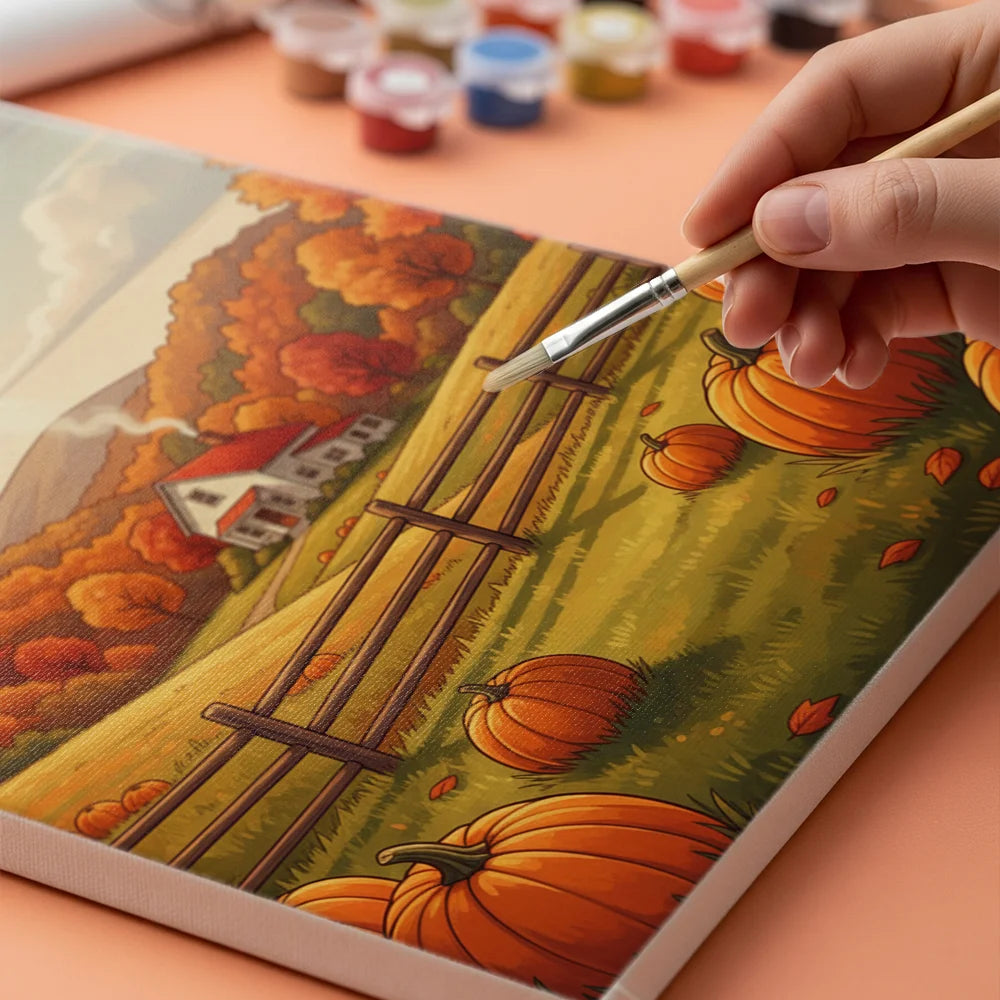 Malen nach Zahlen - Herbstliches Kürbisfeld