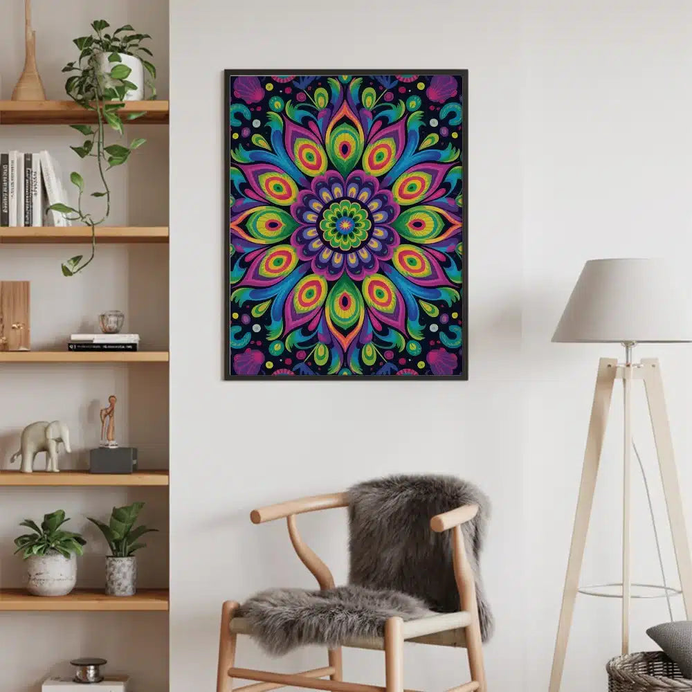 Malen nach Zahlen - Himmlisches Pfauen-Mandala