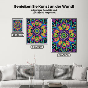 Malen nach Zahlen - Himmlisches Pfauen-Mandala