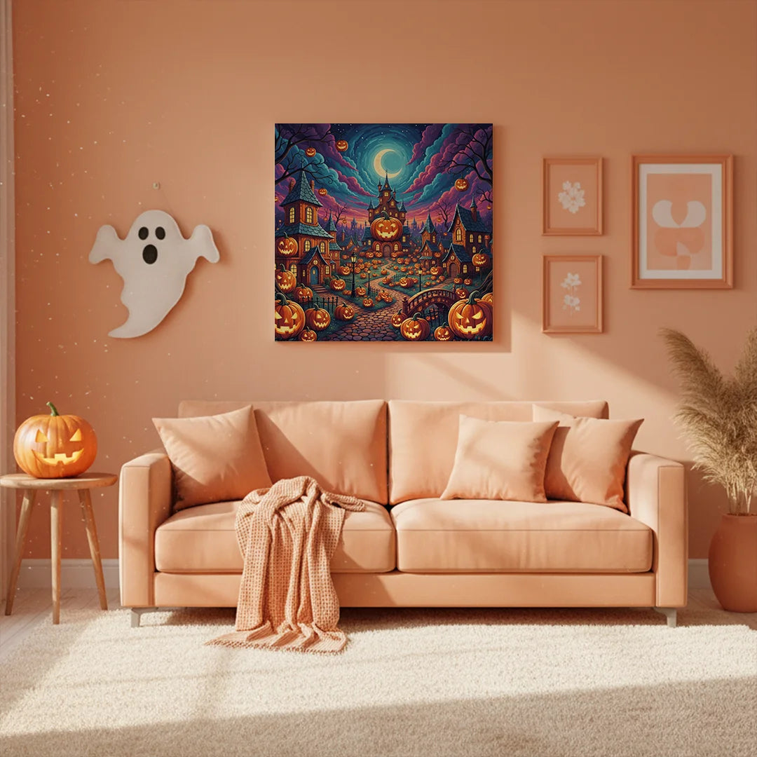 Malen nach Zahlen - Jack-O'-Lantern-Dorf
