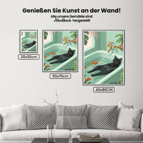 Malen nach Zahlen - Katze in der Badewanne