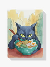Malen nach Zahlen - Katze isst Ramen