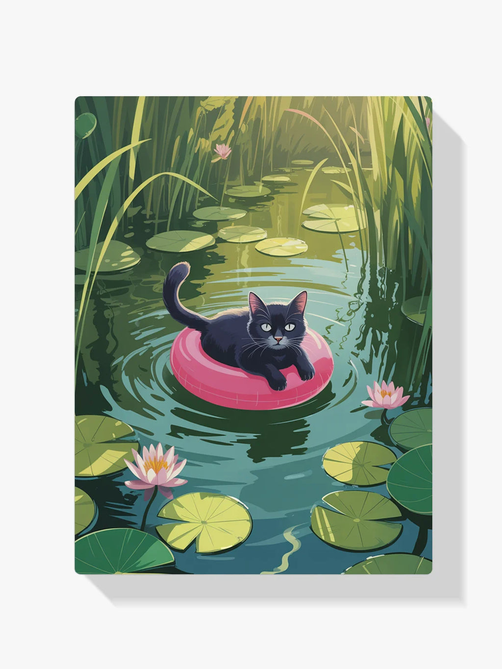Malen nach Zahlen - Katze schwimmt im See