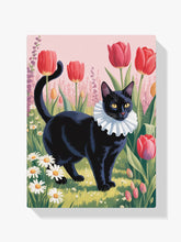 Malen nach Zahlen - Katzen-Kuscheldecke mit Blumenmuster