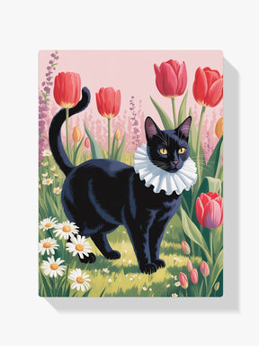 Malen nach Zahlen - Katzen-Kuscheldecke mit Blumenmuster
