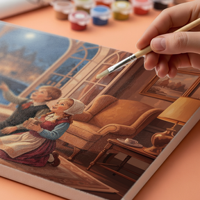 Malen nach Zahlen - Kinder am Fenster