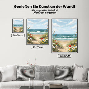 Malen nach Zahlen - Küstenstrand Wildblumenfeld