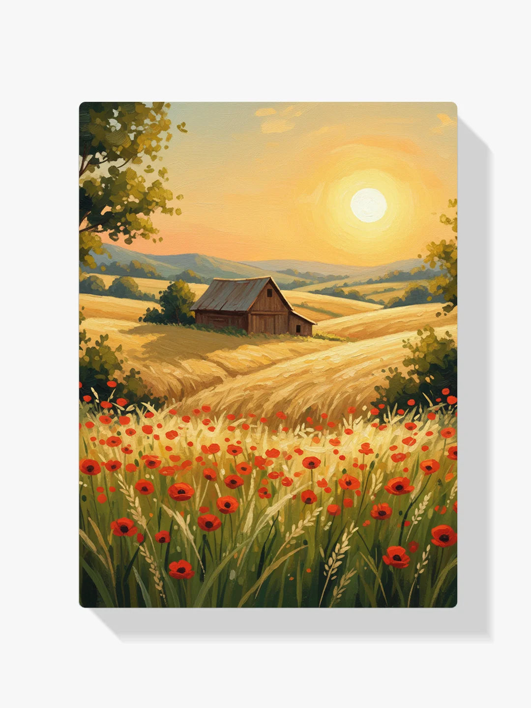 Malen nach Zahlen - Landschaft mit Sonnenuntergang und Bergen