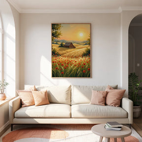 Malen nach Zahlen - Landschaft mit Sonnenuntergang und Bergen