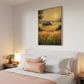 Malen nach Zahlen - Landschaft mit Sonnenuntergang und Bergen
