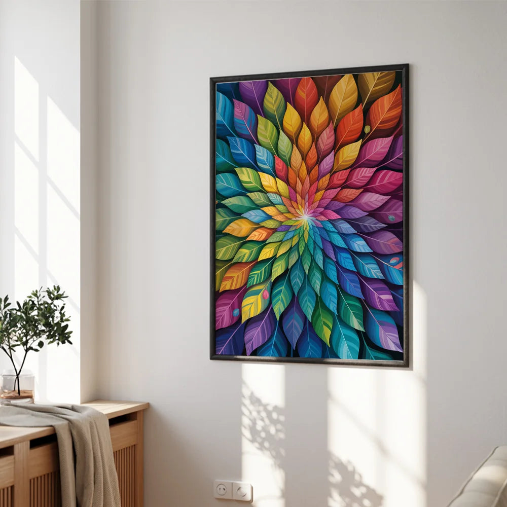 Malen nach Zahlen - Lebendiger Blätterrausch – Mandalas