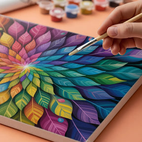 Malen nach Zahlen - Lebendiger Blätterrausch – Mandalas