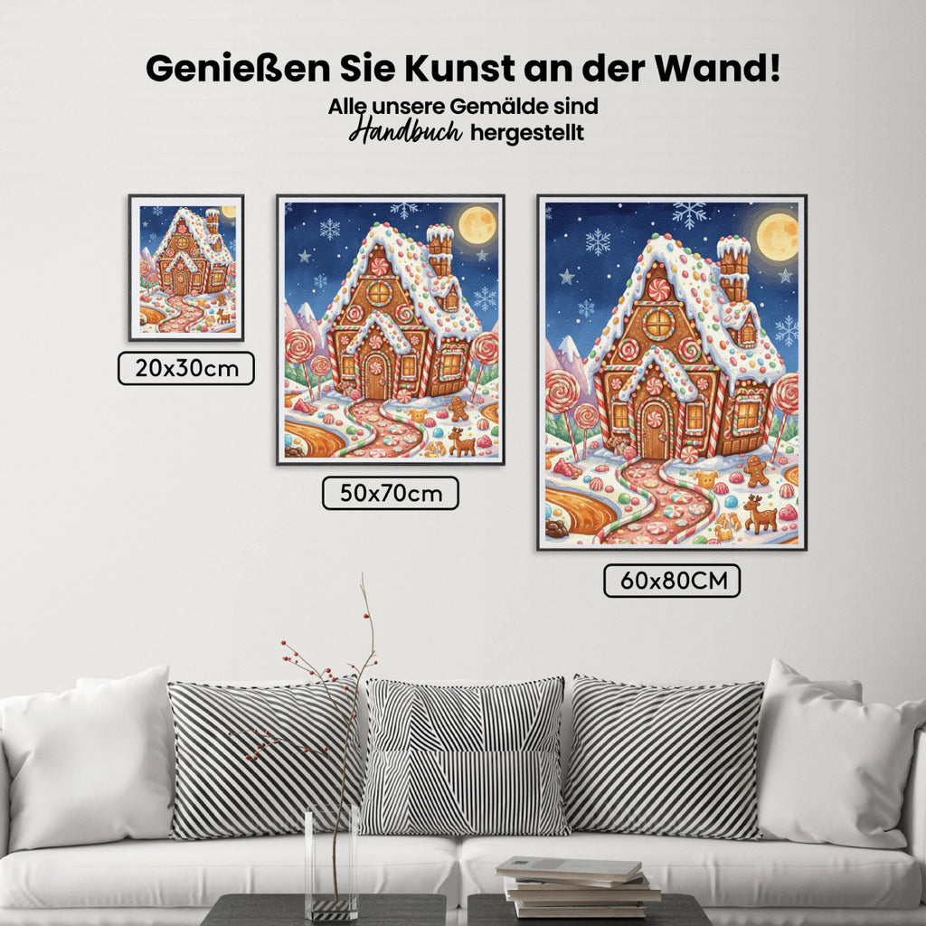 Malen nach Zahlen - Lebkuchenhaus Wunderland