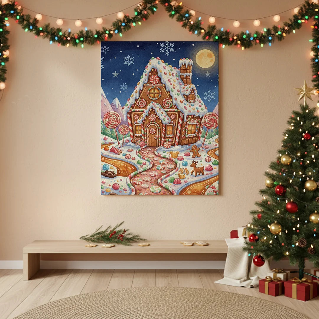 Malen nach Zahlen - Lebkuchenhaus Wunderland