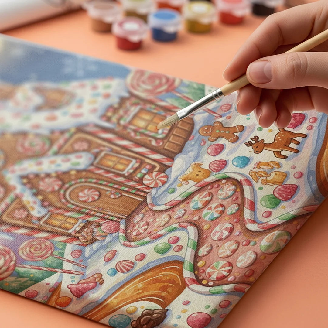 Malen nach Zahlen - Lebkuchenhaus Wunderland