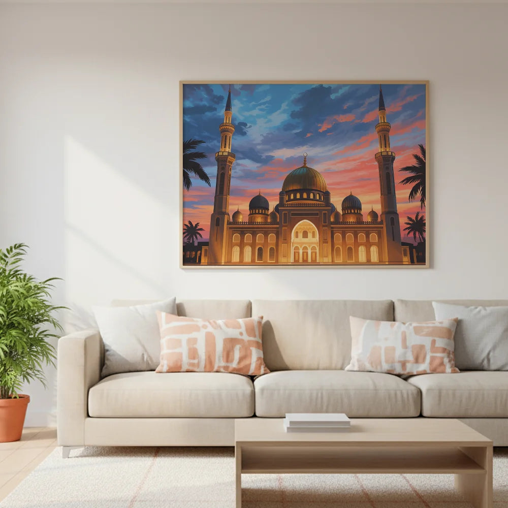 Malen nach Zahlen - Majestätische Moschee bei Sonnenuntergang