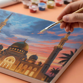 Malen nach Zahlen - Majestätische Moschee bei Sonnenuntergang