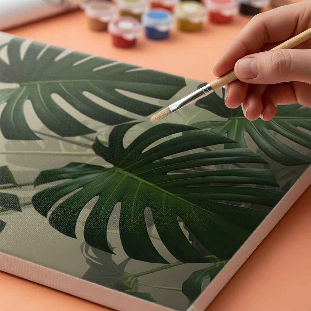 Malen nach Zahlen - Monstera-Blatt