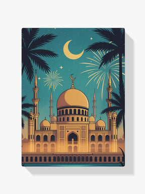 Malen nach Zahlen - Moschee-Feuerwerk