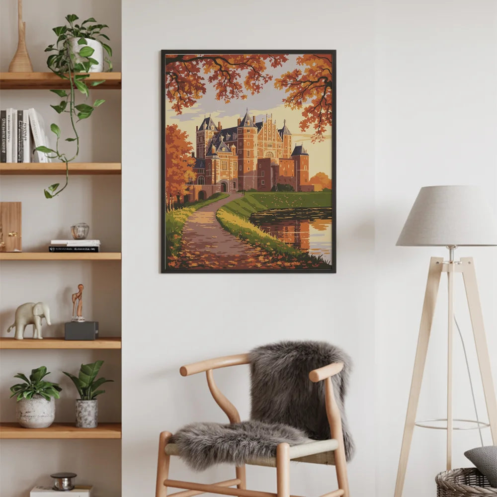 Malen nach Zahlen - Muiderslot-Burg im Herbst